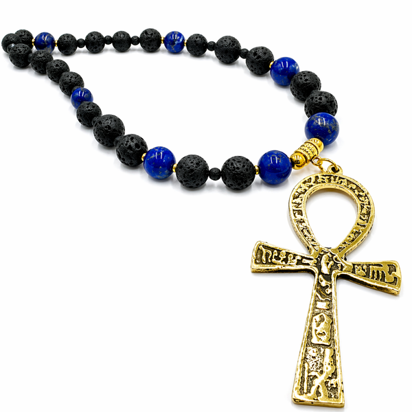 Golden Age Lava Stone & Lapis Lazuli Ankhlace™