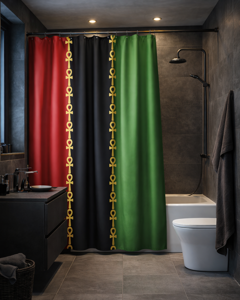 Pan-African Ankh Shower Curtain | 72” x 72”
