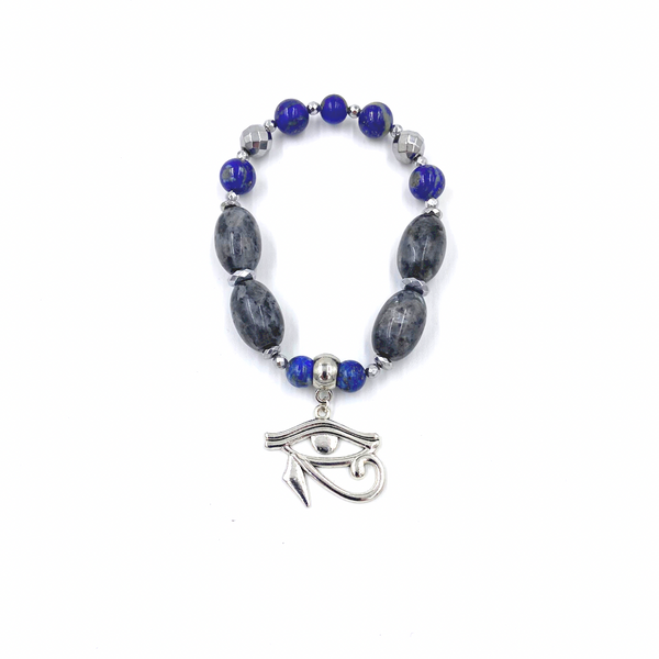 Lapis Lazuli & Snake Agate Third Eye Bracelet