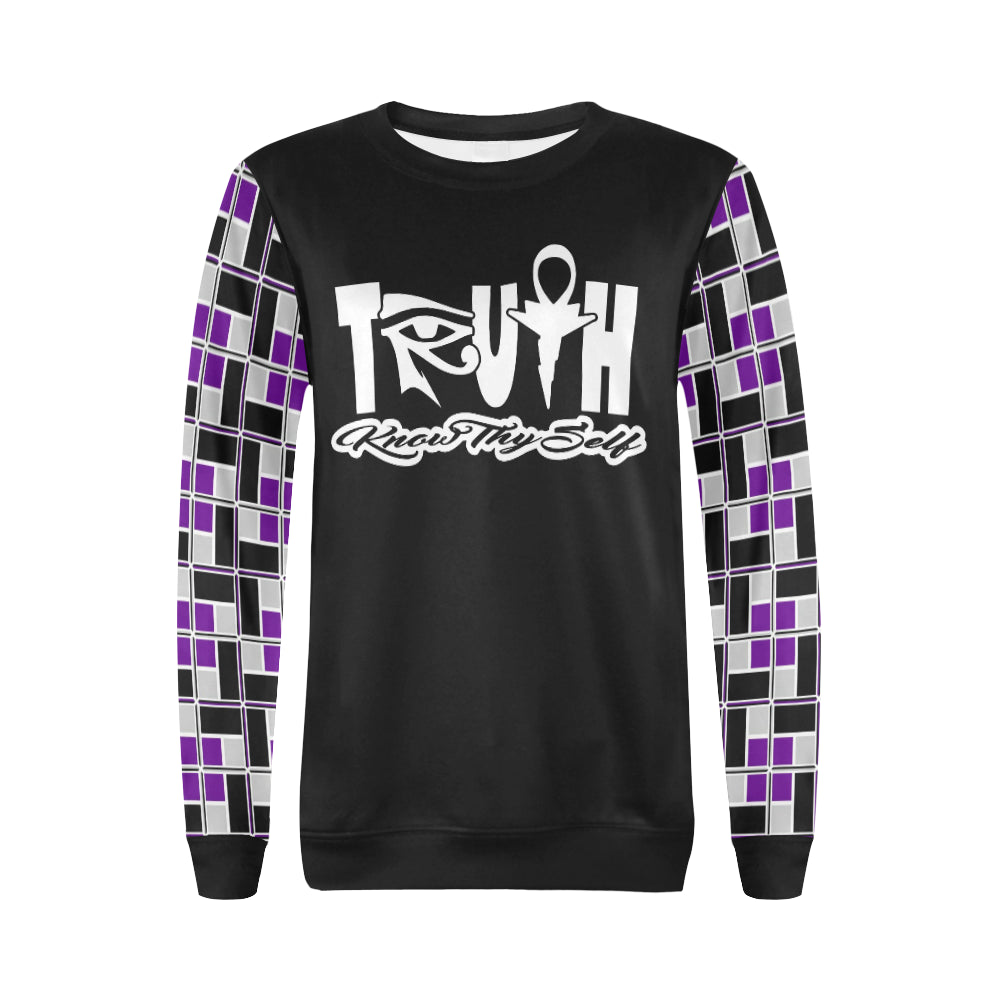 Nu Truth - Know Thyself - (Rec-Tech) Purple Crew Neck Sweater for Women