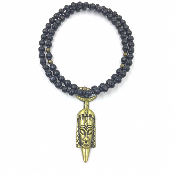 Bronze and Black Wood Pharaoh necklace