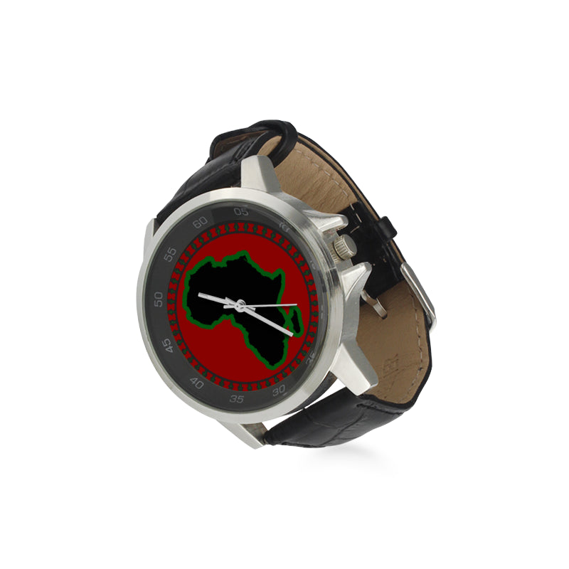 PAN AFRICAN 2020 Unisex Stainless Steel/Leather Watch