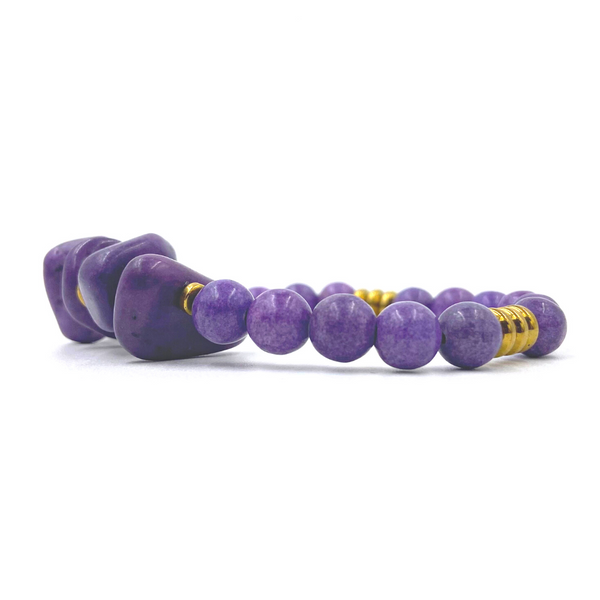 Purple or Blue Jasper & Jade Chunk Bracelets
