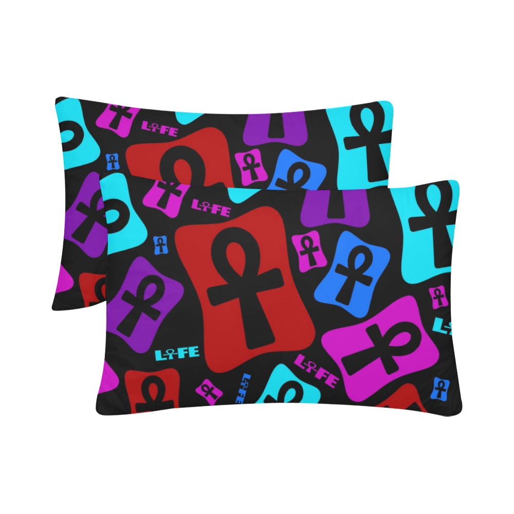 Ankh Life (Multi Color) Pillow Case 20"x 30" (One Side) (Set of 2)