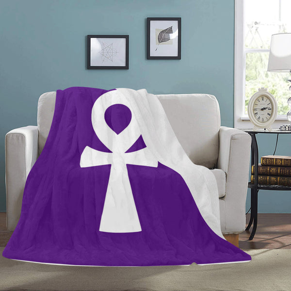 Ankh (Purple) Fleece Blanket 60"x80"