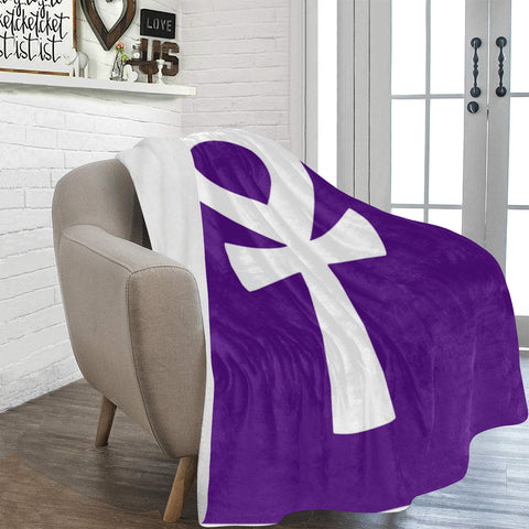 Ankh (Purple) Fleece Blanket 60"x80"