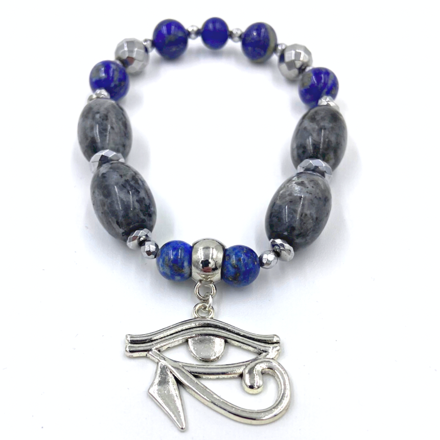 Lapis Lazuli & Snake Agate Third Eye Bracelet