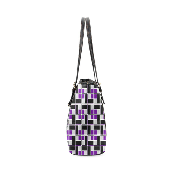 Eye of Heru + Rec-Tech (Purple) Leather Tote Bag (Large)