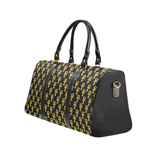 Black and Gold Water Resistant Travel Bag (Large)