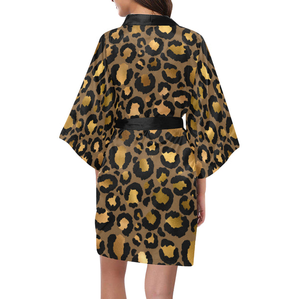 Leopard (Brown/Gold) Kimono Robe