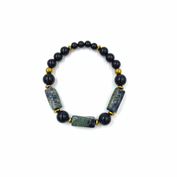 African Jade & Onyx Bracelet