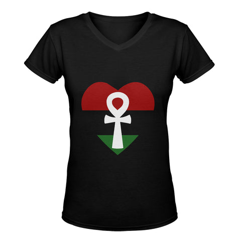 RBG Ankh Love (Women's V-neck/Slim Fit T-shirt )