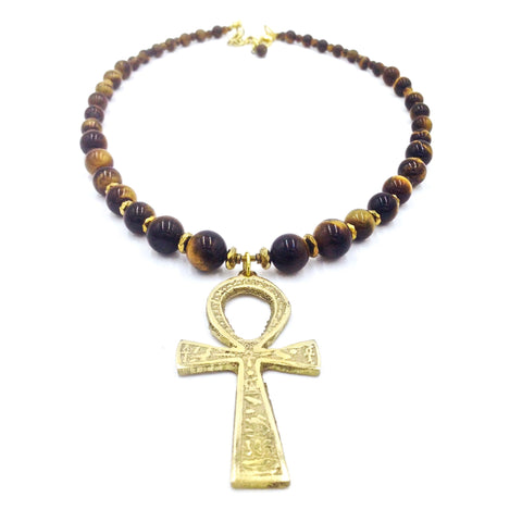 Tiger Eye Ankhlace™ w/3 Inch Ankh II