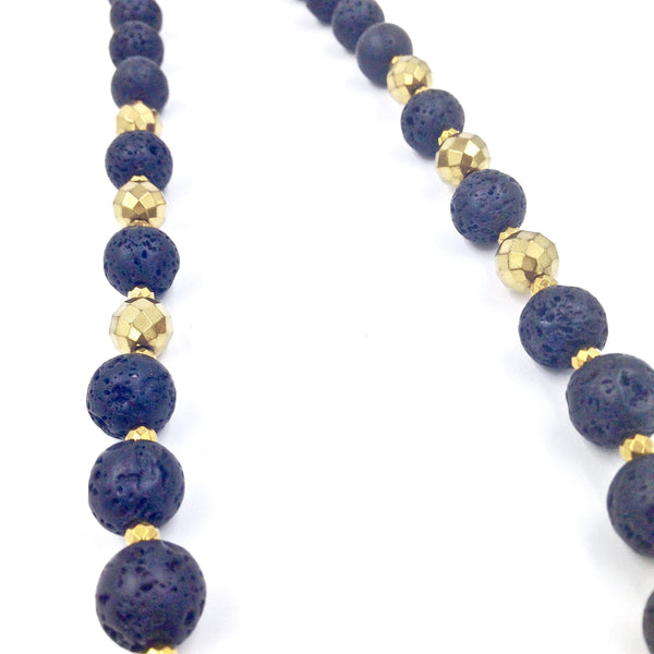 Lava Stone & Gold Hematite Ankhlace™