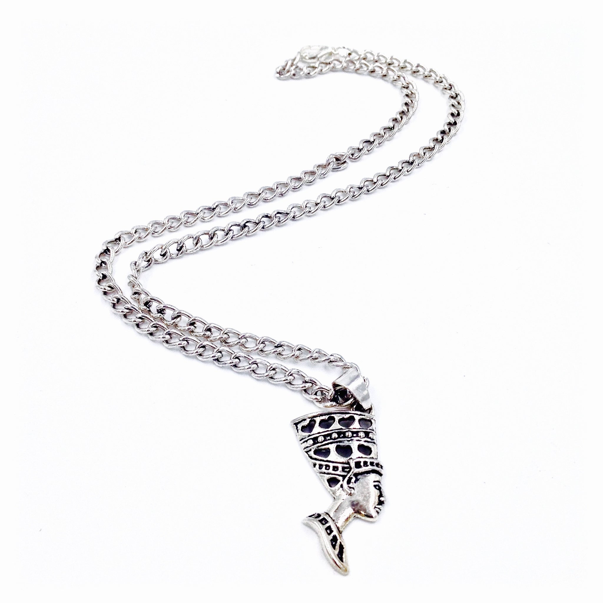 Silver Nefertiti Chain Necklace