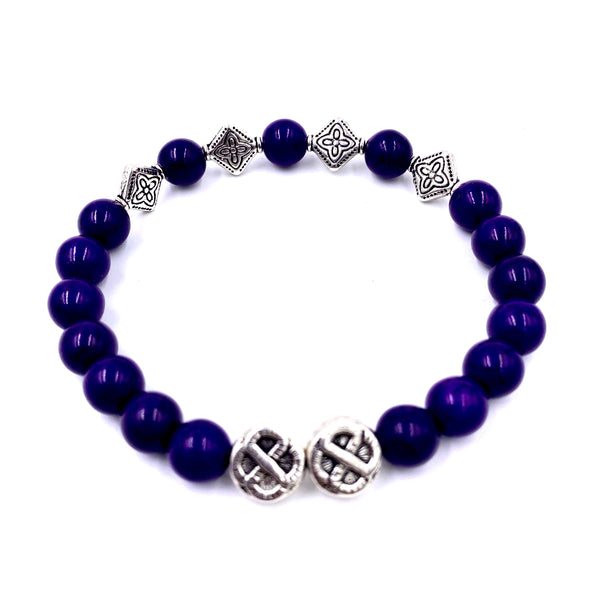 Royal Blue and Purple Howlite Bracelet Set