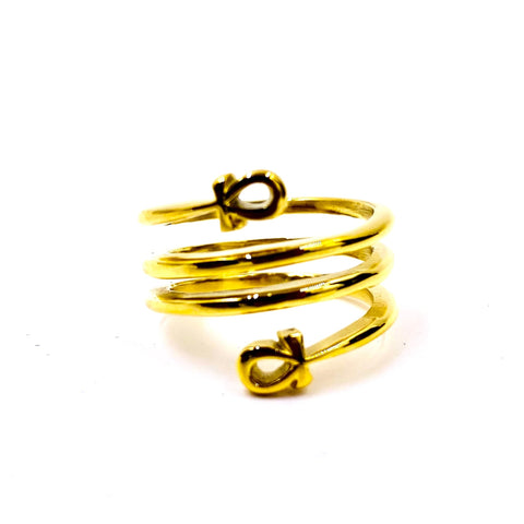18k Gold Ankh Wrap Ring