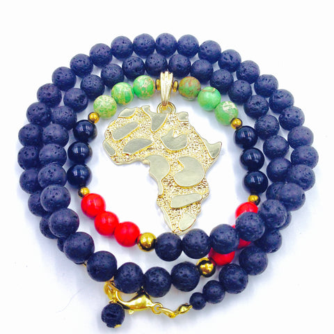 Lava Stone - RBG Africa Necklace