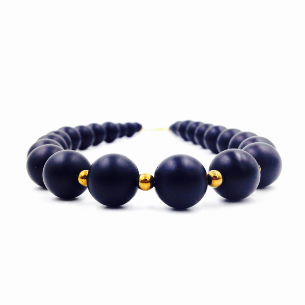 Onyx {Matte} and Gold Hematite Necklace