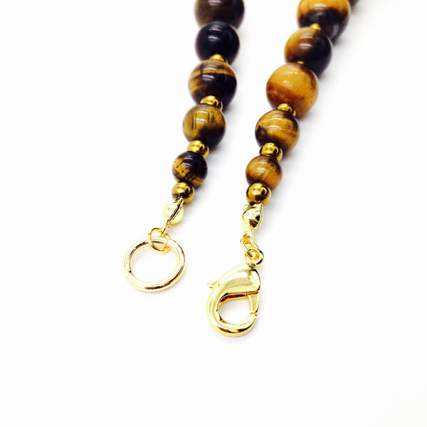 Tiger Eye and Gold Hematite Necklace (18K Gold Option)