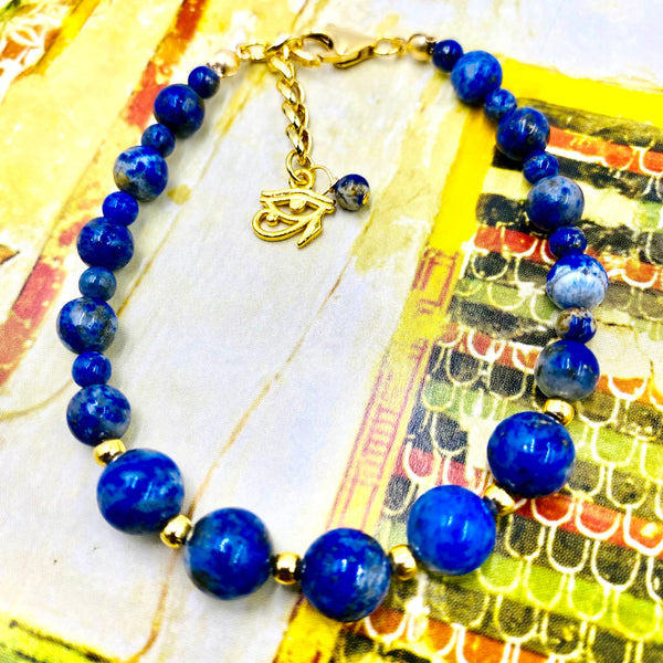 Lapis Lazuli Bracelet w/ Eye of Heru