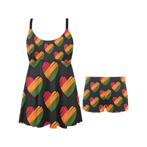 Reggae Hearts Swim Dress