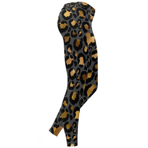 Leopard (Gray/Gold) Leggings