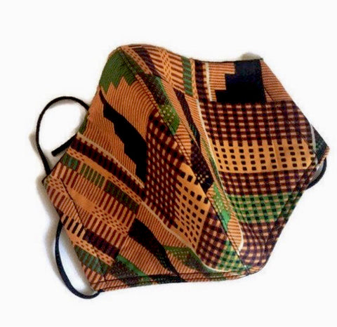 Kente Orange Face Masks