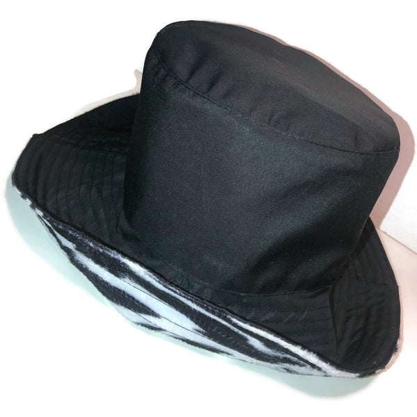 Zebra Faux Fur Bucket Hat